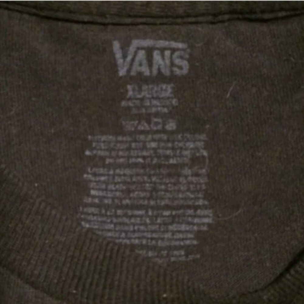 Vans Off The Wall Logo Kids XL Black T-Shirt - Picture 2 of 2